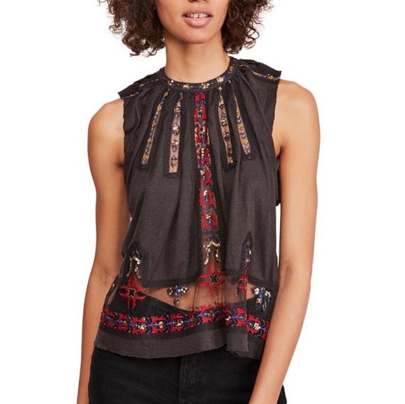 Free People MOROCCO Embellished Top - Picture 1 of 13